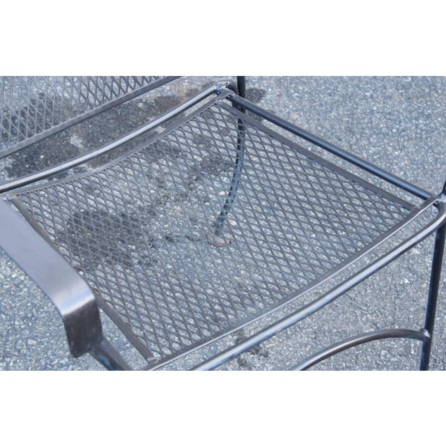 Metal Vintage Set of Four Wrought Iron Patio Dining Chairs For Sale - Image 7 of 12