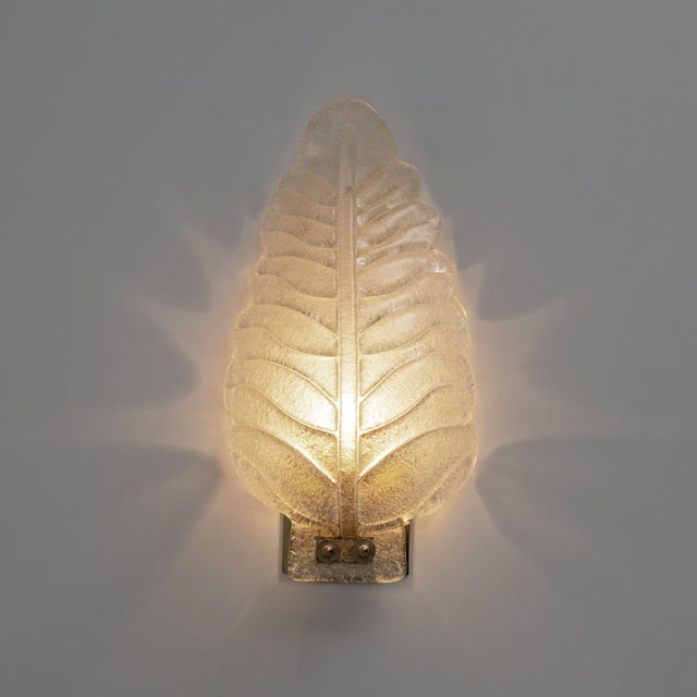 Mid-Century Modern Murano Glass Gold Leaf Sconces, 2000, Set of 2 For Sale - Image 4 of 8