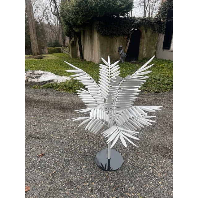 Metal Wonderful Large Italian Vintage Tole Metal Palm For Sale - Image 7 of 7