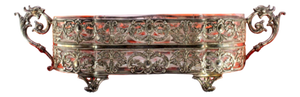 Fruit Bowl Centerpiece in Silver with Scrolls and Plant Motifs
