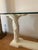 1960s Serge Roche Double Palm Blanc Console With Thick Glass Top For Sale - Image 5 of 9