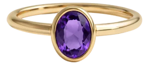 Amethyst Purple Dainty Gold Plated Ring in 925 Sterling Silver, February Birthstone Ring, Size 7