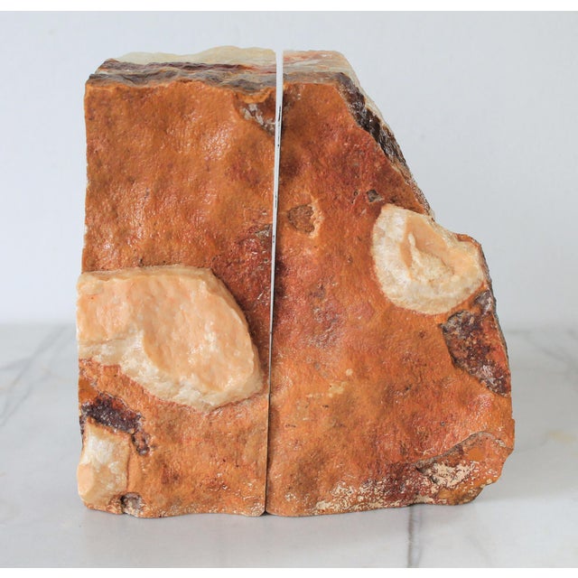 Vintage Onyx Natural Stone Bookends - A Pair For Sale - Image 11 of 14