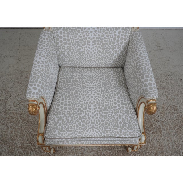 Pair Vintage French Louis XVI Newly Upholstered Lounge Chairs For Sale - Image 9 of 18