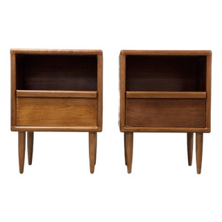 1980s Modern Cherry Nightstands - A Pair For Sale