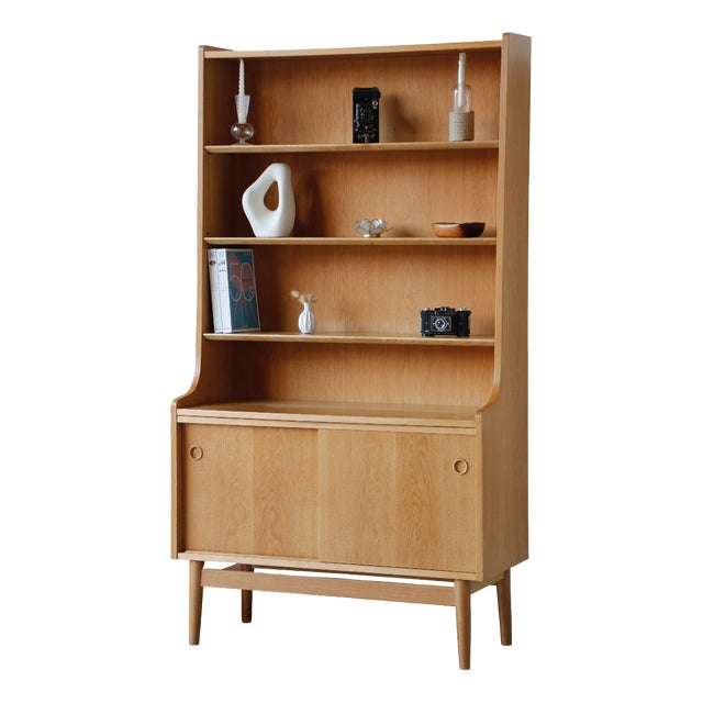 Vintage Scandinavian Oak Bookcase, 1960s For Sale