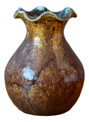 Vintage Bohemian Style Corolla Vase in Glazed Stoneware from Accolay, 1950s