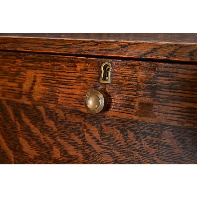 Stickley Brothers Antique Mission Oak Arts & Crafts Drop Front Secretary Desk, Circa 1900 For Sale - Image 9 of 14