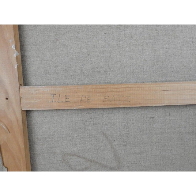 Mid 20th Century Mid 20th Century French Harbor Painting For Sale - Image 5 of 10