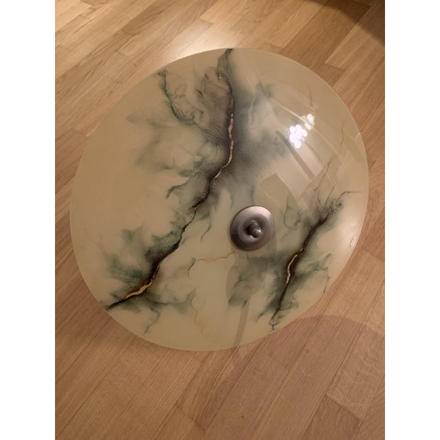 Art Deco Ceiling Light with Marbled Glass, 1940s For Sale - Image 6 of 18