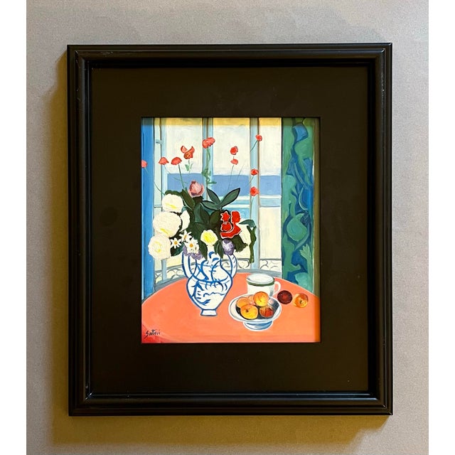 Contemporary Still Life Flowers in a Vase For Sale - Image 3 of 3