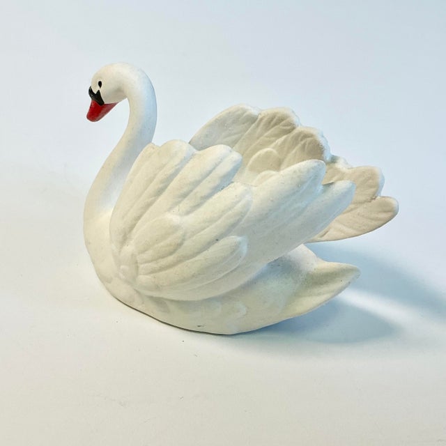 1970s Vintage Hollywood Regency Coastal German Goebel Porcelain Swan Petite Planter. For Sale - Image 11 of 13