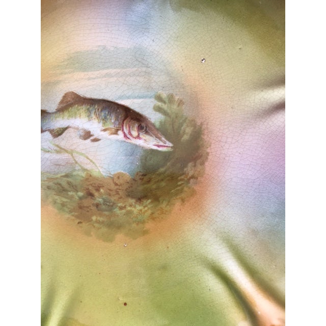 Ceramic Antique German Fish Platter Set W 6 Plates For Sale - Image 7 of 11