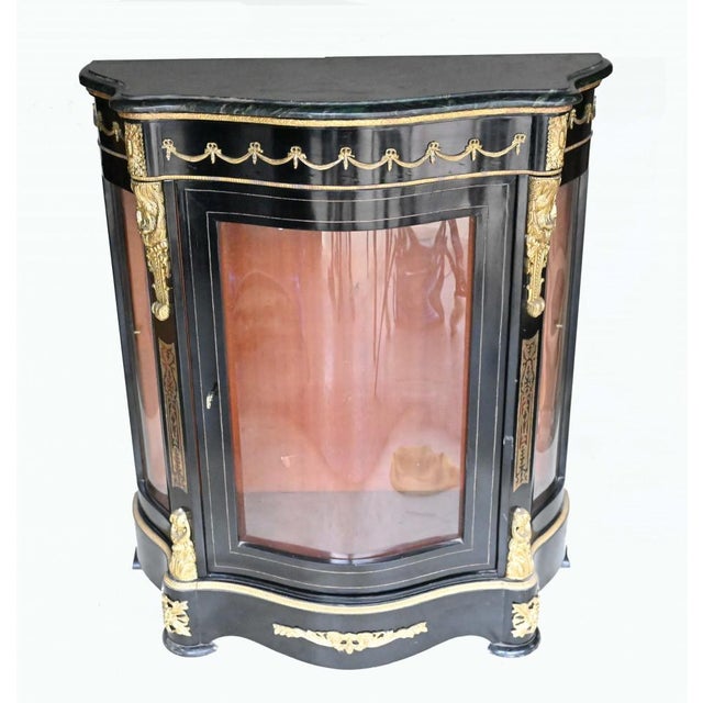 French Boulle Display Cabinet Credenza For Sale - Image 9 of 9