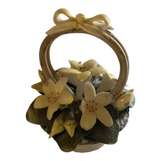 1960s Capodimonte Tiny Porcelain Basket For Sale