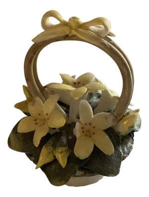 1960s Capodimonte Tiny Porcelain Basket