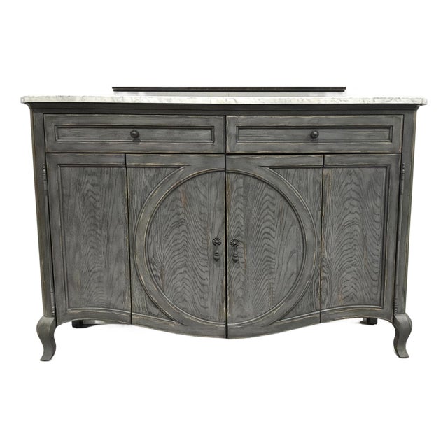 Hooker Furniture Gray Distressed Wood Melange Credenza For Sale