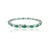 Solid 18k White Gold 6.64 Carat Natural Emerald and Diamond Tennis Bracelet For Sale - Image 4 of 6