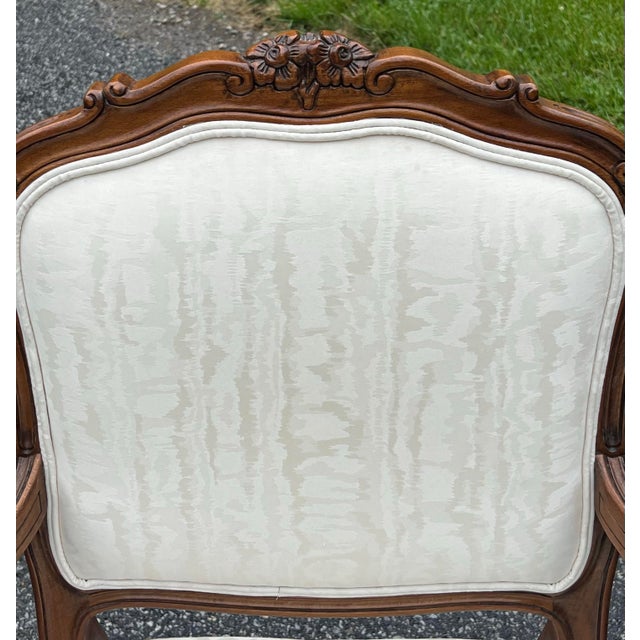 Louis XV Style Carved Walnut Fauteuil Chair For Sale - Image 4 of 10