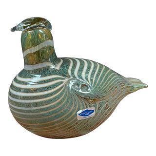 1980s Scandinavian Contemporary Art Glass Bird Sculpture by Oiva Toikka of Finland For Sale
