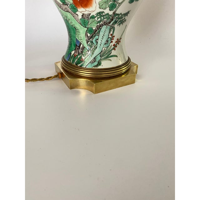 19th Century Brass Mount Famille Rose Chinese Table Lamp For Sale - Image 9 of 10