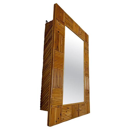 Vintage Italian Bathroom Mirror Cabinet in Bamboo, 1960s For Sale - Image 12 of 12