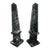 Pair of Black Marble Obelisks With White Veining – Italy, 1980’s. For Sale