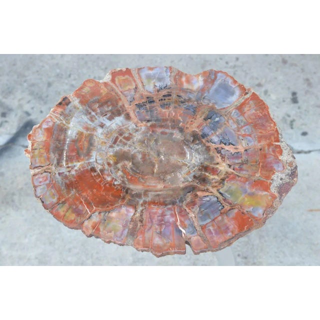 Not Yet Made - Made To Order Seve' Petrified Wood and Aluminium Side Table by Design Frères For Sale - Image 5 of 7