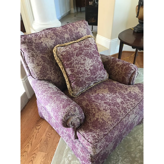Ethan Allen Mr. Chair Burgundy and Gold Floral Club Chair ...