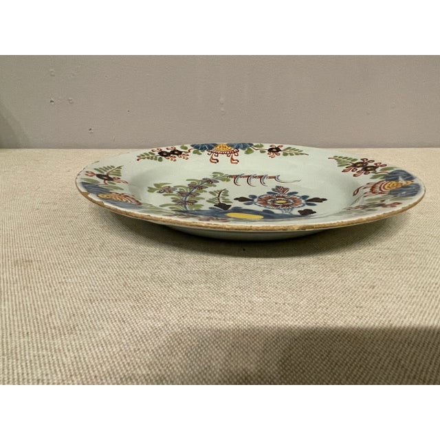 18th Century English Delft Tin Glaze Faience Polychrome Plate For Sale - Image 9 of 10