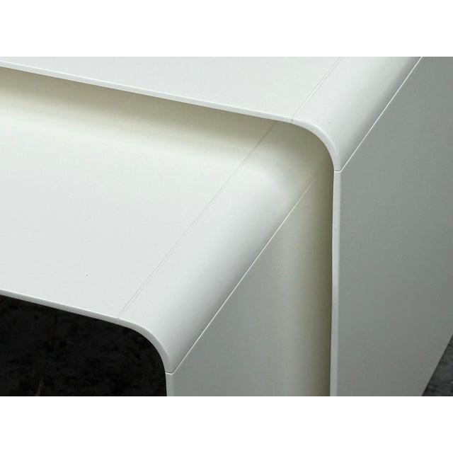 Scandinavian Designs Two Piece White Nesting Table Set, Two Piece For Sale - Image 9 of 12