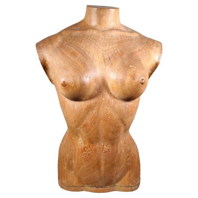 French Wooden Female Torso, 1950s For Sale - Image 14 of 14