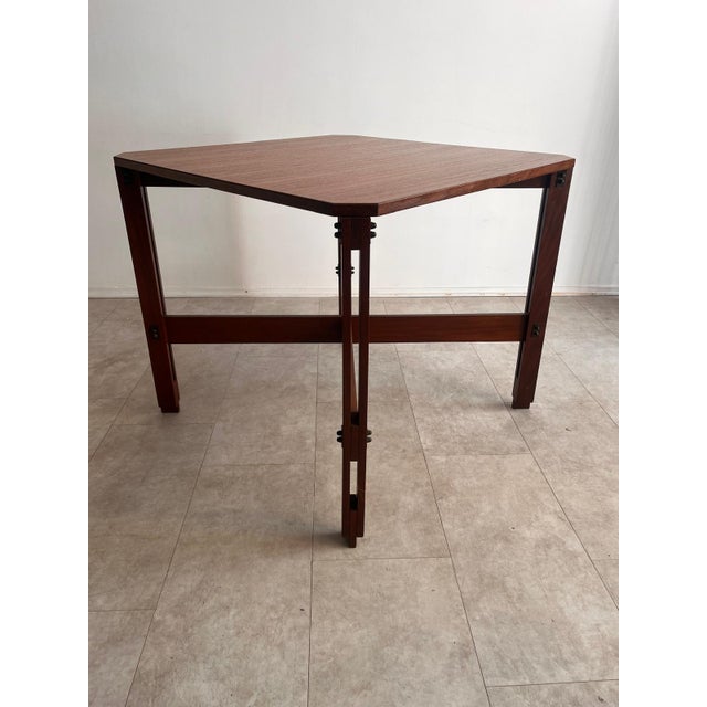 Mid-Century Italian Architectural Wooden Table with Exposed Details, 1970s For Sale - Image 6 of 13