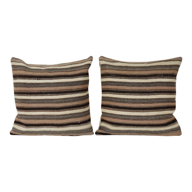 Striped Kilim Pillow Cover - A Pair For Sale