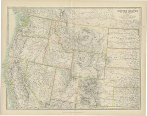 Antique Map of the United States North West by Johnston, 1909