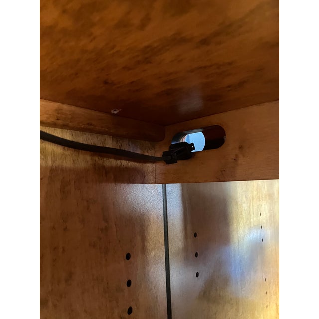 1980s Hickory Kaylyn "Gear" Mahogany & Birdseye Maple Bar Cabinet Storage Cabinet and Foot For Sale - Image 11 of 16