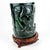 Jade Chinese Jade Green Stone or Glass Carved Vase Pot For Sale - Image 8 of 12