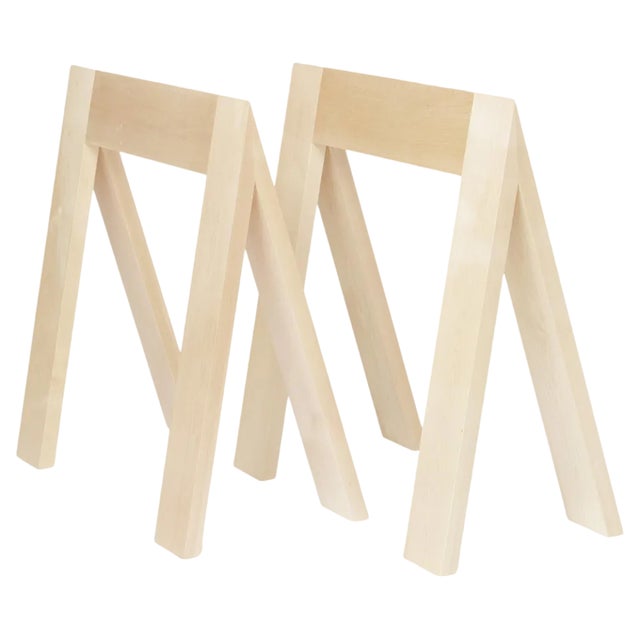 Set of Bock Birch Trestles by Storängen Design For Sale