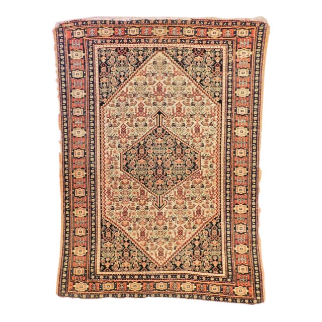 Antique Persian Senneh Rug - 3'4"x 4'8" For Sale