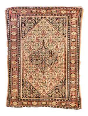 Antique Persian Senneh Rug - 3'4"x 4'8"