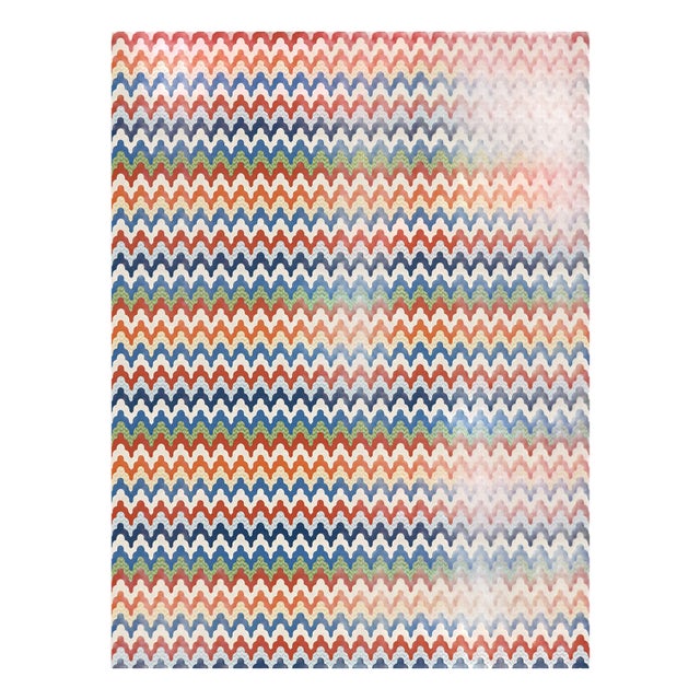 The House of Scalamandré Rainbow Mountain Wallcovering Wallpaper, Cobalt Rouge For Sale