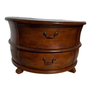 Late 20th Century Round Mahogany 2 Drawer Coffee Table For Sale