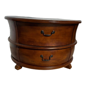 Late 20th Century Round Mahogany 2 Drawer Coffee Table