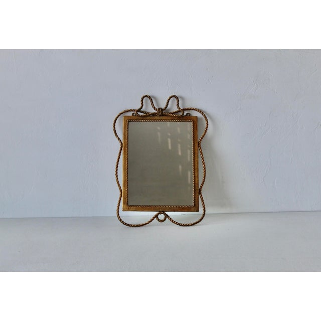 Vintage Italian Style Regency Gilt Twisted Rope and Tassel Wall Mirror For Sale In Miami - Image 6 of 14