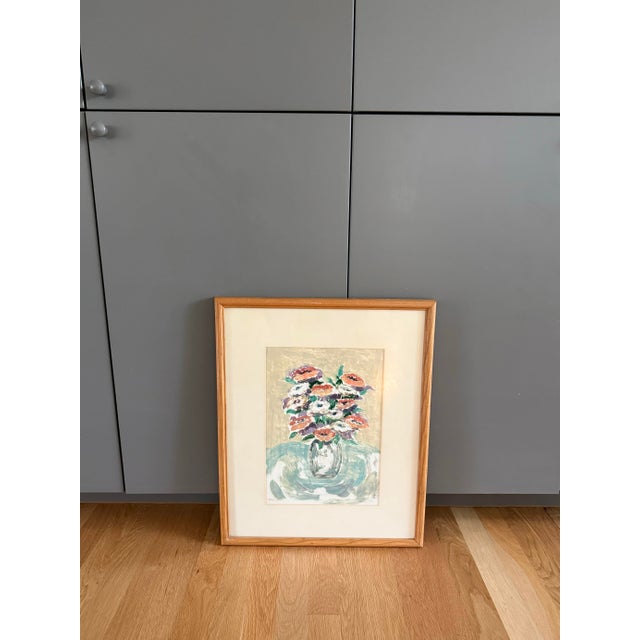 Purple Vintage Framed Floral Still Life Painting For Sale - Image 8 of 12