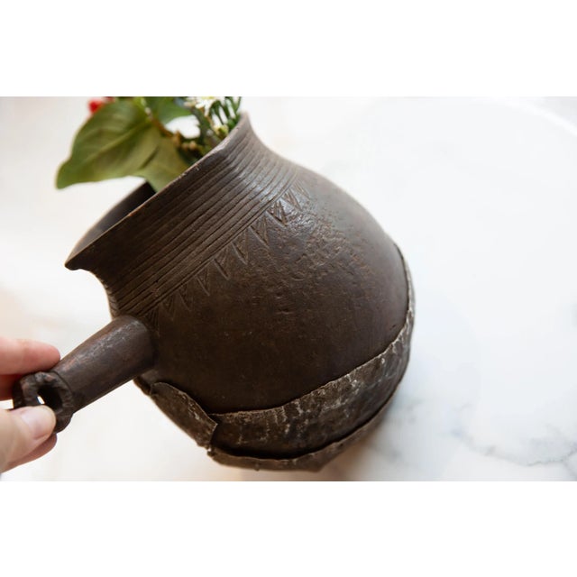 1930s Vintage African Wooden Pitcher For Sale - Image 5 of 10