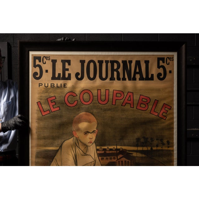 French Le Coupable Large Litho French Show Ad, Framed For Sale - Image 3 of 5