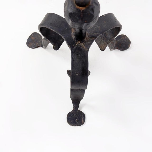 Wrought Iron Candleholder with Dragon Decoration For Sale - Image 5 of 14