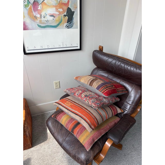 Bring warmth and character to your home with this curated set of four vintage Turkish kilim pillow covers. Handcrafted...