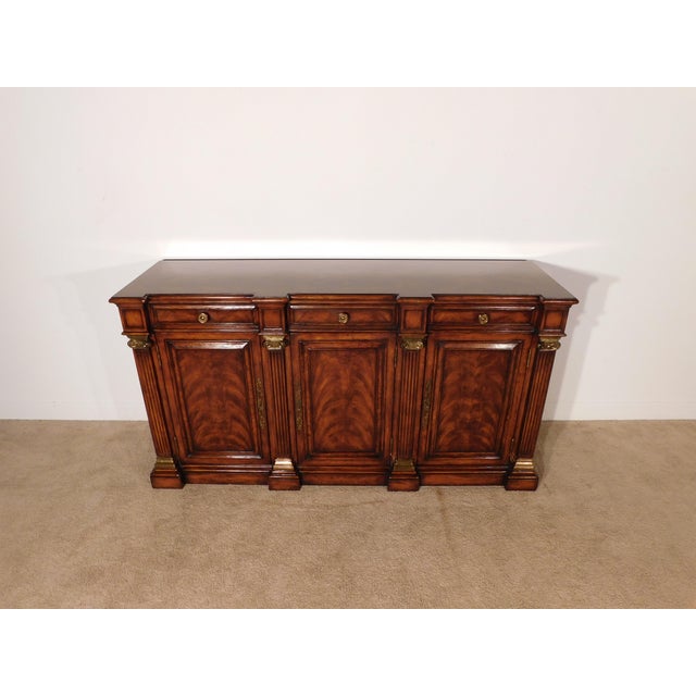 Vintage 1990s Massive Hickory White Flame Mahogany Locking 4 Door Sideboard Server For Sale - Image 10 of 14
